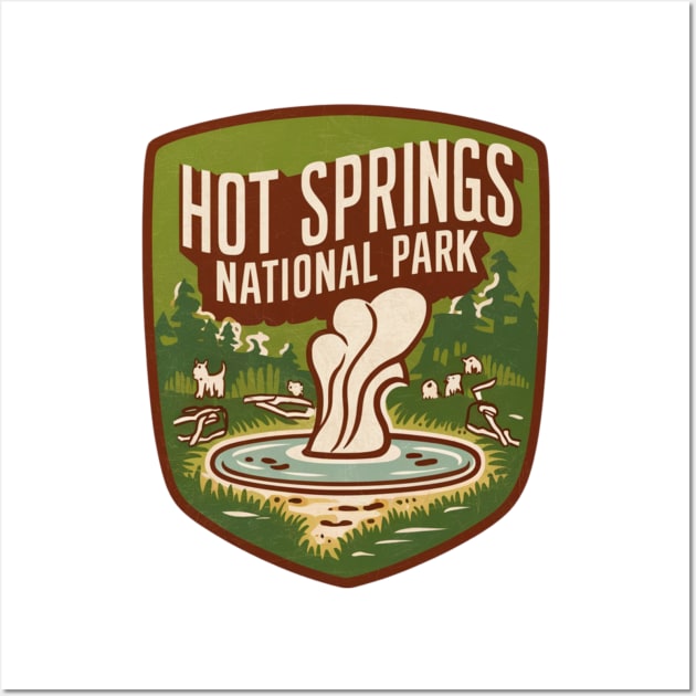 Hot Springs National Park Retro Vintage Travel Souvenir Wall Art by Perspektiva